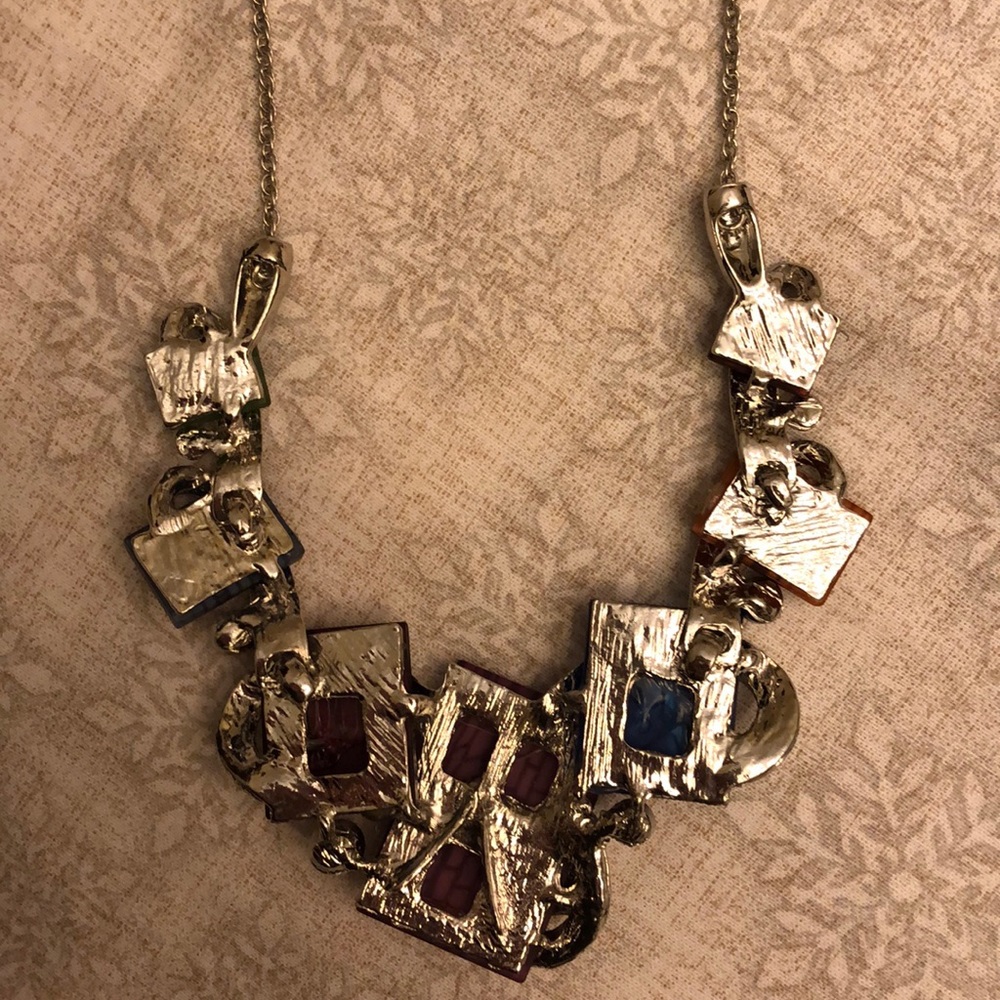 Gorgeous, Unique Silver-Tone Statement Necklace - image 7